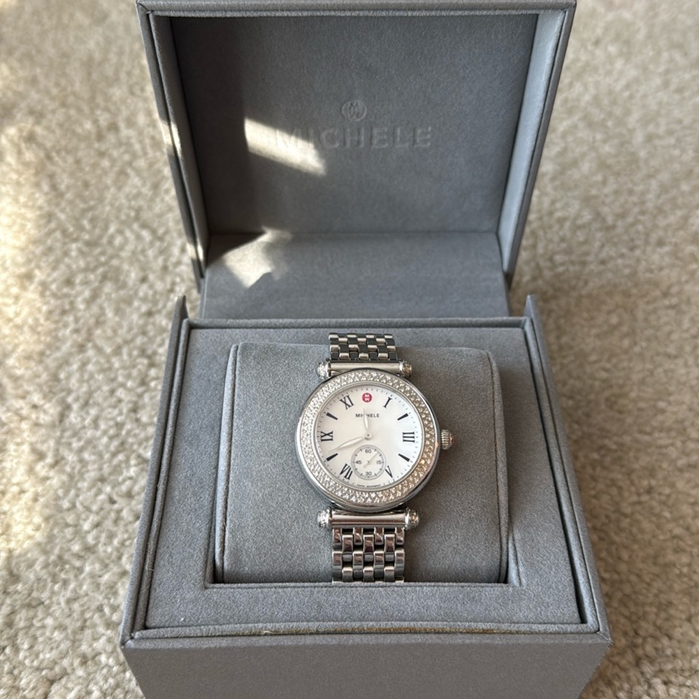 Silver Michele Caber Watch